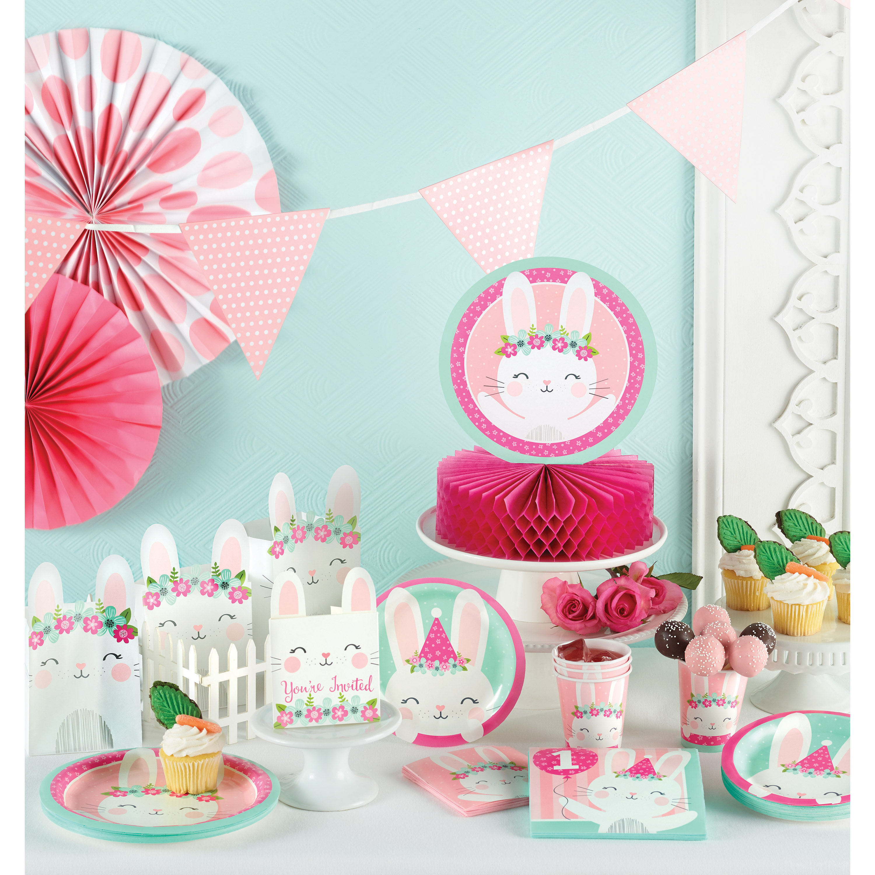 Bunny Centerpiece Bunny Party Decorations Some Bunny is One Spring Party Floral Party Bunny Baby Shower Easter Bunny Party