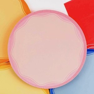 Grandes assiettes roses - décorations d'anniversaire de princesse, baby shower entre filles, shower de bébé, shower de mariage, fête de la Saint-Valentin, thé dans le jardin, grandes assiettes en carton