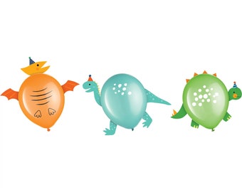 6 Balloon Dinosaurs - Dinosaur Birthday Decorations, Dinosaur Party Decorations, Dinosaur Party Balloons, Dinosaur Party Supplies