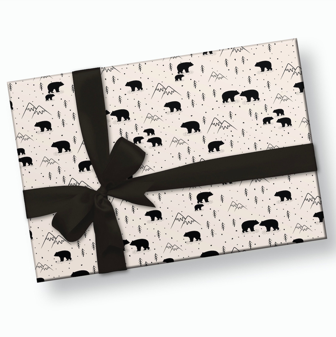 Bear Wrapping Paper Lumberjack Party, Bear Baby Shower, Mountain Baby  Shower, Christmas Wrapping Paper, Gift Wrap, Shower Wrapping Paper -   Denmark