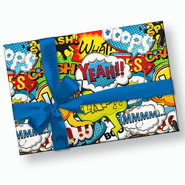 Comic Wrapping Paper Etsy