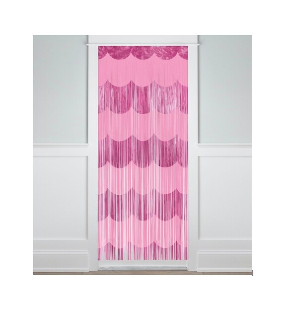 Pink Fringe Party Curtain - Pink Party Backdrop, Lets Go Girls Party, Disco Cowgirl Bachelorette, Groovy Bachelorette, Pink Door Curtain