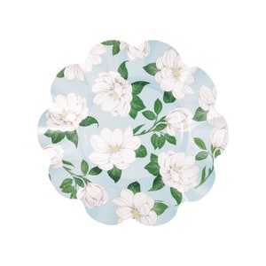 Blue Floral Paper Plates 8ct, Floral Plates, Bridal Shower Plates, Floral Decorations, Floral Birthday Party, Garden Party, Tea Party