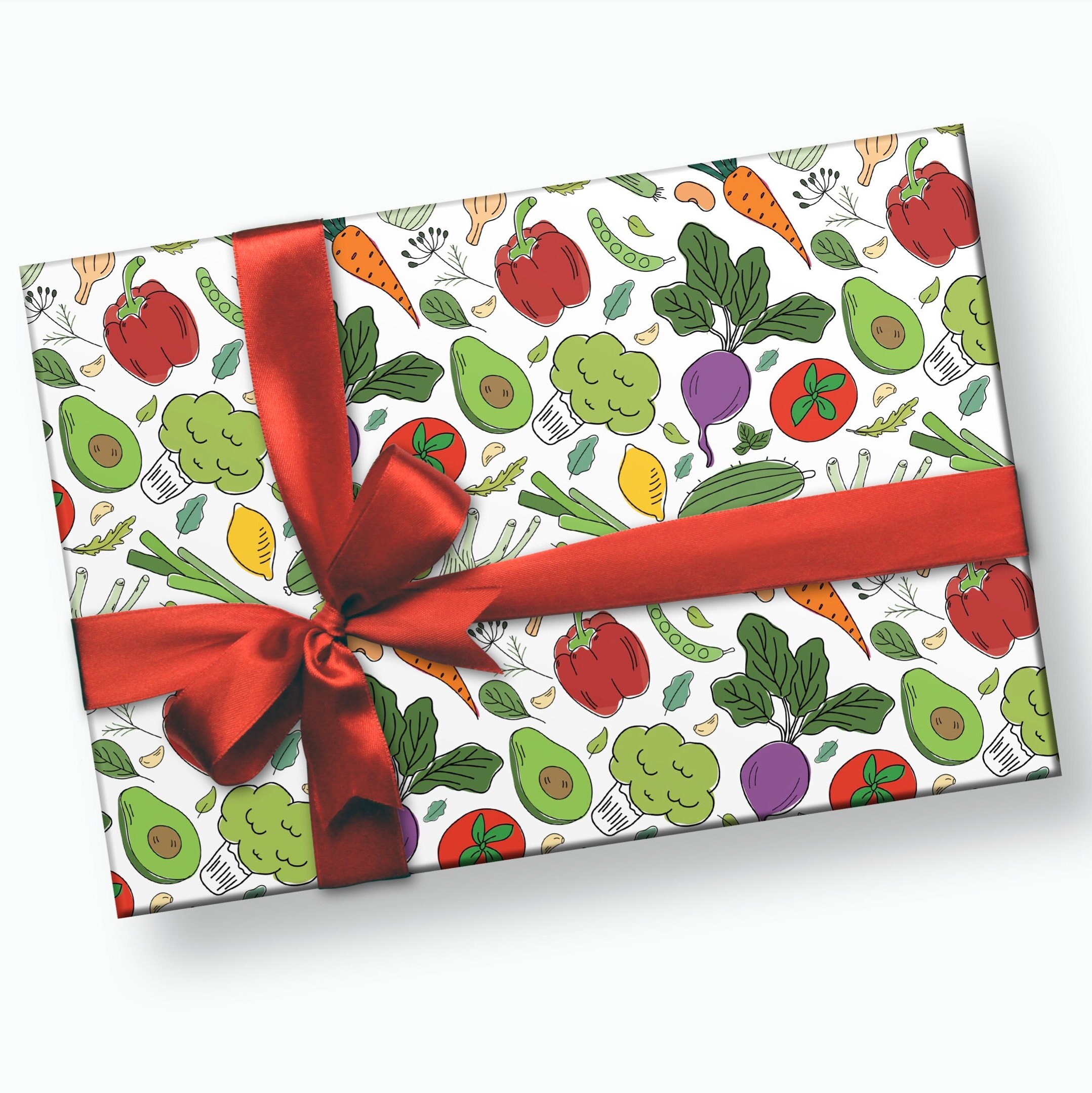 Vegetable Wrapping Paper Vegetable Party Vegetable Etsy