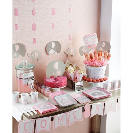 Pink Elephant Plates Pink Elephant Baby Shower, Baby Shower Girl