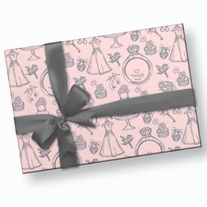 Papel de regalo para despedida de soltera - Papel de regalo para despedida de soltera, papel para despedida de soltera color ruborizado, papel para boda, papel para despedida de soltera floral, papel de regalo