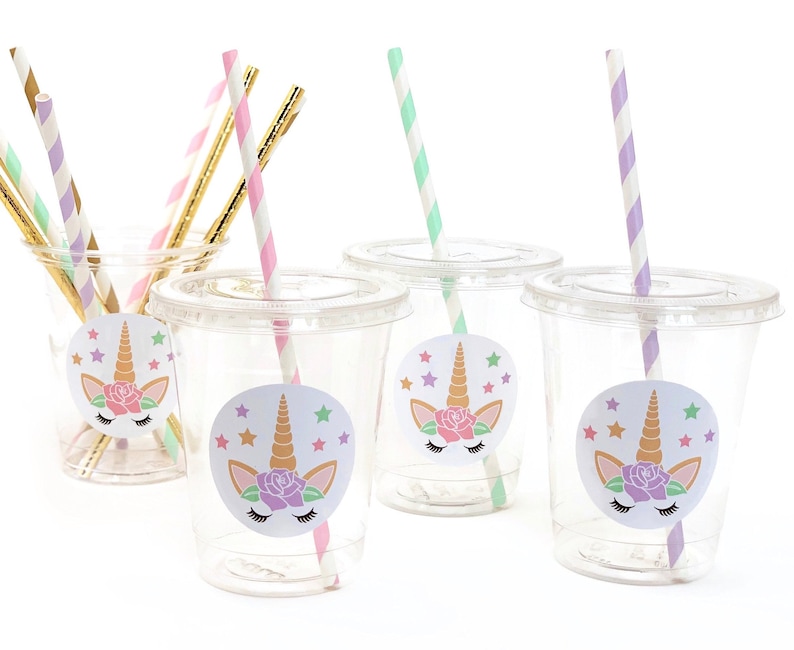 Unicorn Party Cups Unicorn Birthday, Unicorn Baby Shower, Unicorn Party Favors, Unicorn Party Supplies, Birthday Favors, Unicorn Cups image 1