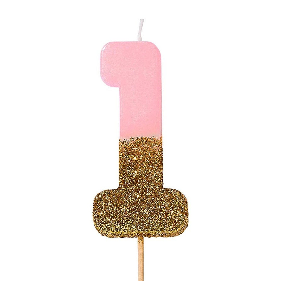 Pink 1st Birthday Candle First Birthday, One Birthday Candle, Number