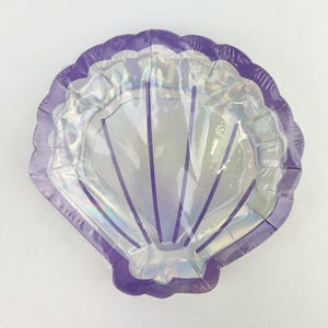 Iridescent Shell Plates - Mermaid Party, Mermaid Plates, Mermaid Birthday, Mermaid Bachelorette, Mermaid Party Supplies, Foil Plates