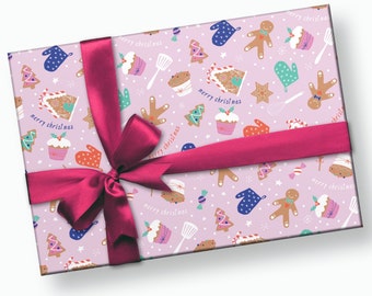 Gingerbread Christmas Paper - Christmas Wrapping Paper, Gingerbread Gift Wrap, Christmas Gift Wrap, Gift for Girls, Holiday Wrapping Paper