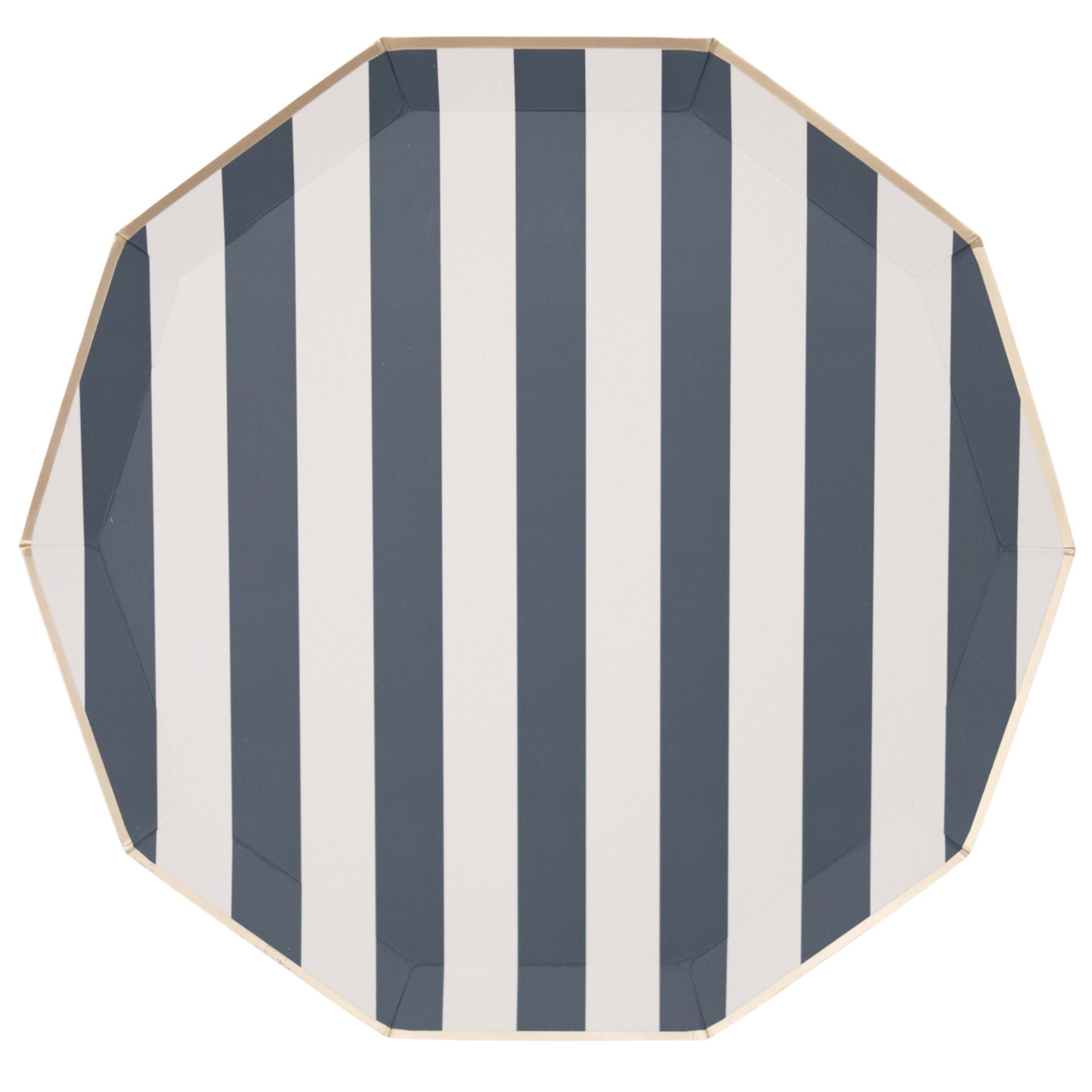 EVYIENEN 50 piatti di carta a righe blu, 17,8 cm, usa e getta
