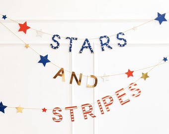 Stars & Stripes Party Banner - Fourth of July Banner, Patriotic Birthday Decorations, Independence Day Party, Americana Birthday Supplies
