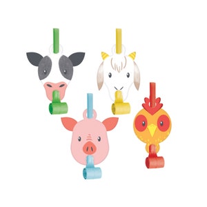 Farm Party Favors - Barnyard Birthday Favors, Farm Animal Birthday Supplies, Western Party Decorations, Farm Animal Party Blowouts