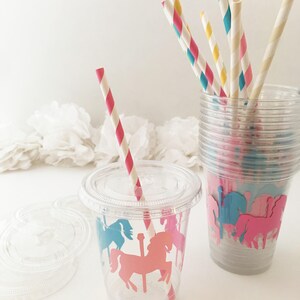 Carousel Party Cups - Carousel Birthday, Carousel Baby Shower, Carousel ...