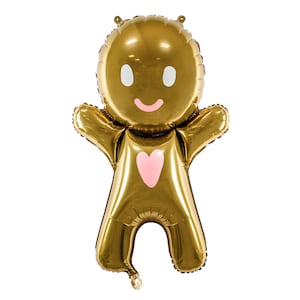 34&quot; Gingerbread Balloon - Christmas Balloons, Holiday Balloon Decorations, Christmas Party Decorations, Holiday Party Supplies