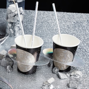 Planeet feest papieren bekers - ruimte feestartikelen, Galaxy verjaardagsversieringen, astronaut babyshower, Two The Moon verjaardag, bekers bedankje