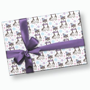 Papier cadeau Husky - Papier cadeau chien, Papier cadeau chiot, Papier de Noël chien, Papier cadeau chien, Papier cadeau des fêtes, Papier cadeau chien