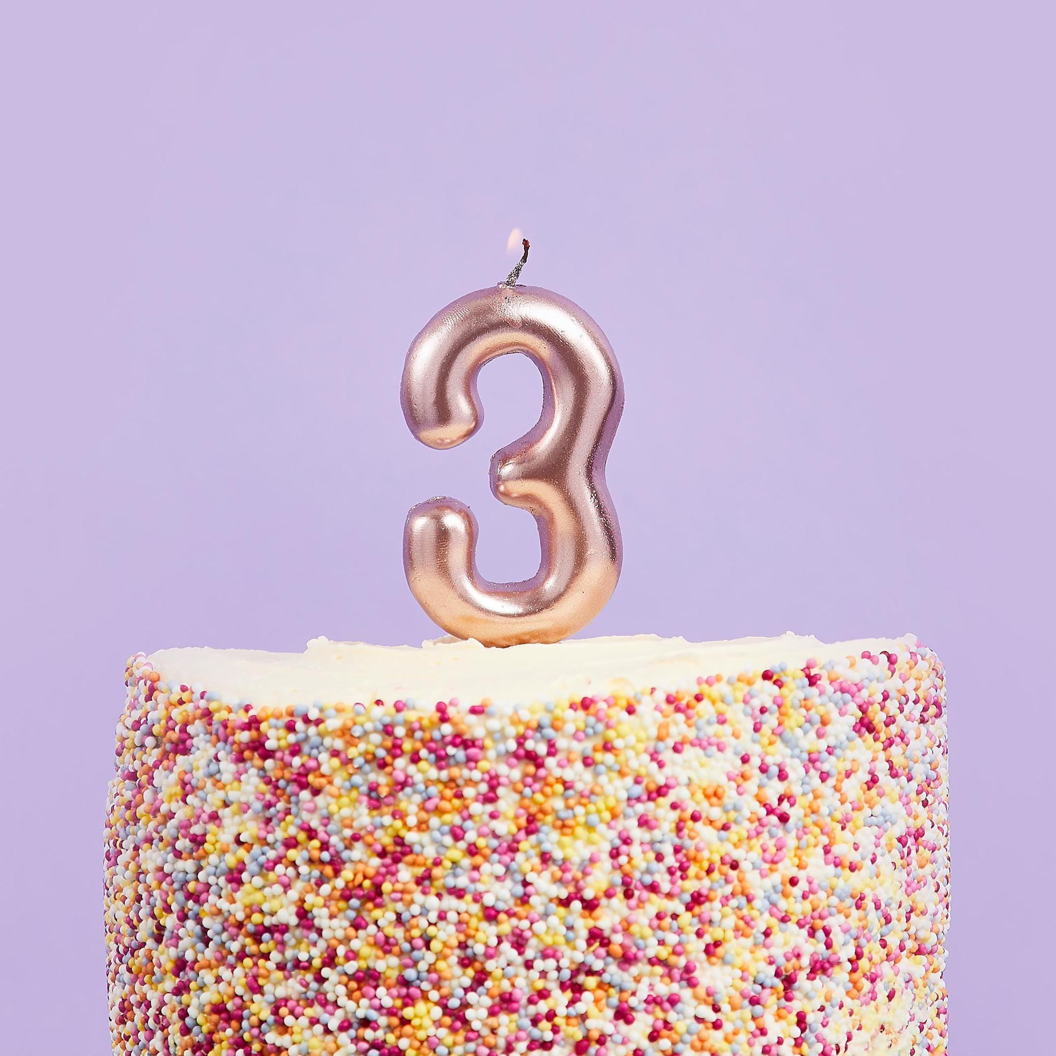 Candela Di Compleanno A Forma Di Numero 6 - Verde Marrone In Paraffina - 6x4cm Con Piedistallo - Decorazione Per Torte Compleanno - 2