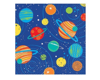 Planet Party Napkins - Space Party Napkins, Space Napkins, Planet Party Decorations, Blast Off Birthday, Space Party Tableware