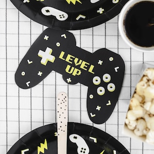 Game Controller Party Napkins 12ct - Video Gamer Birthday Napkins, Gaming Party Decorations, Level Up Birthday Decor, Game On Party Supplies