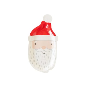 Santa Plates 8ct - Cake Plates, Holiday Plates, Santa Party, Party Plates, Christmas Plates, Kids Christmas Party, Christmas Tableware