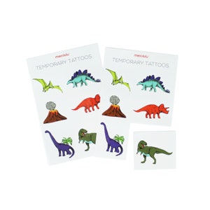 Dinosaur Temporary Tattoos - Dinosaur Party Favors, Dinosaur Birthday Decorations, Dino Party Supplies, Dinosaur Birthday Favors