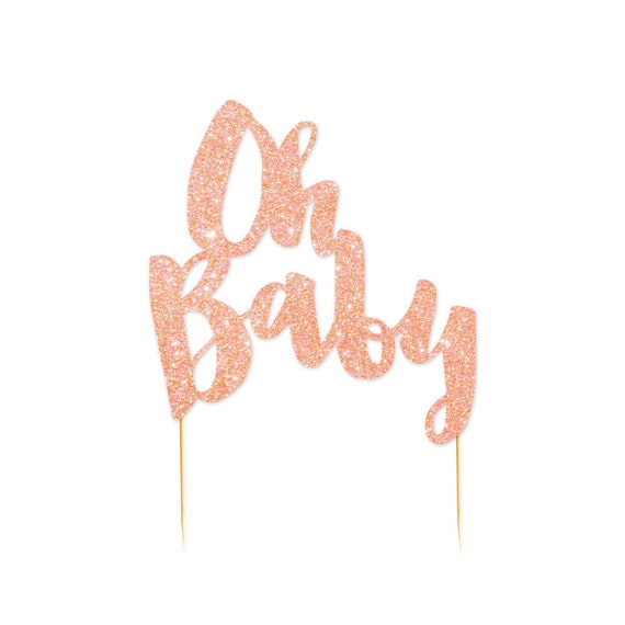 Oh Baby Kuchendekoration – Roségold Glitzer, Cupcake-Topper Für Babyparty, Geburtstag