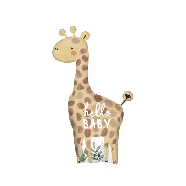 Giraffe Baby Shower Balloon - Safari Baby Shower Decorations, Jungle Balloon Decorations, Baby Shower Supplies, Animal Safari Party Balloons