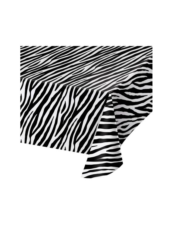 Jungle Safari ZEBRA Animal PRINT Plastic TABLE Cloth COVER Zoo Party Decoration