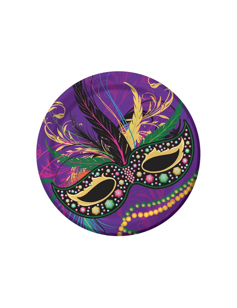 9 Mardi Gras Plates Mardi Gras Party Plates Mardi Etsy