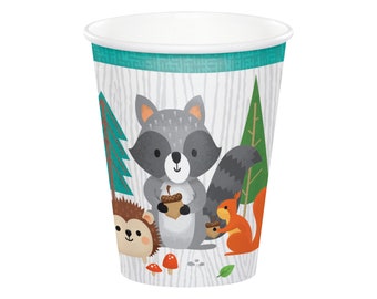 Woodland Party Cups - Woodland Party Favors, Woodland Birthday, Birthday Cups, Birthday Decorations, Woodland Baby Shower, Woodland Animals