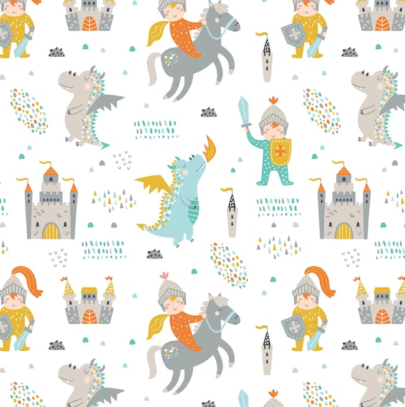 Knight Wrapping Paper Dragon Wrapping Paper, Baby Shower Wrapping Paper, Boy  Birthday, Dragon Birthday, Knight Birthday, Gift Wrap Paper 