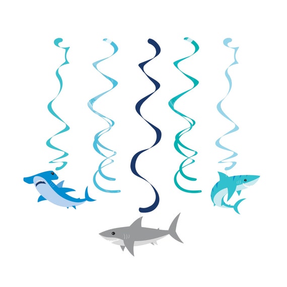 Fangleland Shark Happy Birthday Banner & Garland - Ocean Themed Party Decorations