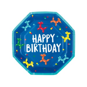 Balloon Dog Birthday Plates - Kids Party Decorations, Balloon Dog Party Plates, Kids Birthday Supplies, Balloon Animal Birthday Decorations