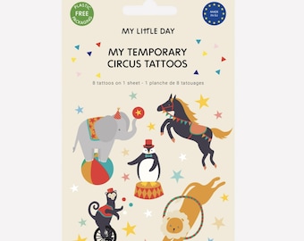 Circus Temporary Tattoos - Carnival Party Favors, Come One Come All Birthday, 3 Ring Circus Party, Carnival Birthday Decor, Circus Party