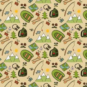 Camping Gift Wrap - Camping Party, Camping Birthday, Birthday Decorations, Wrapping Paper, Kids Birthday, Birthday Wrapping Paper image 2