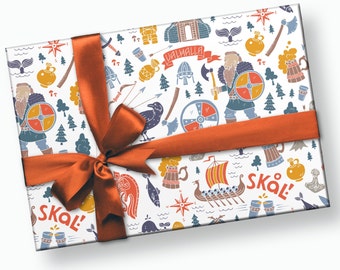Viking Gift Wrap - Wrapping Paper for Men, Birthday Present for Him, Boyfriend Gift, Husband Gift, Viking Birthday, Viking Gift, Men Gifts