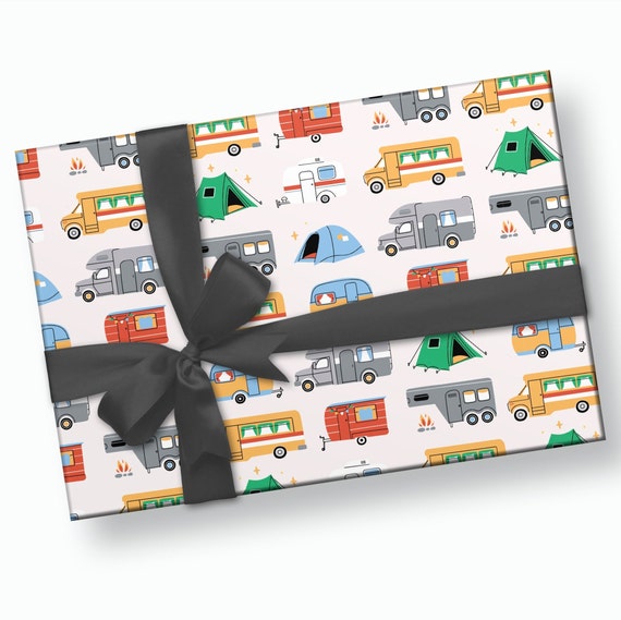 RV Wrapping Paper - Camping Wrapping Paper, Camping Gift Wrap, Camping Birthday, Fathers Day Wrapping Paper, Birthday Wrapping Paper