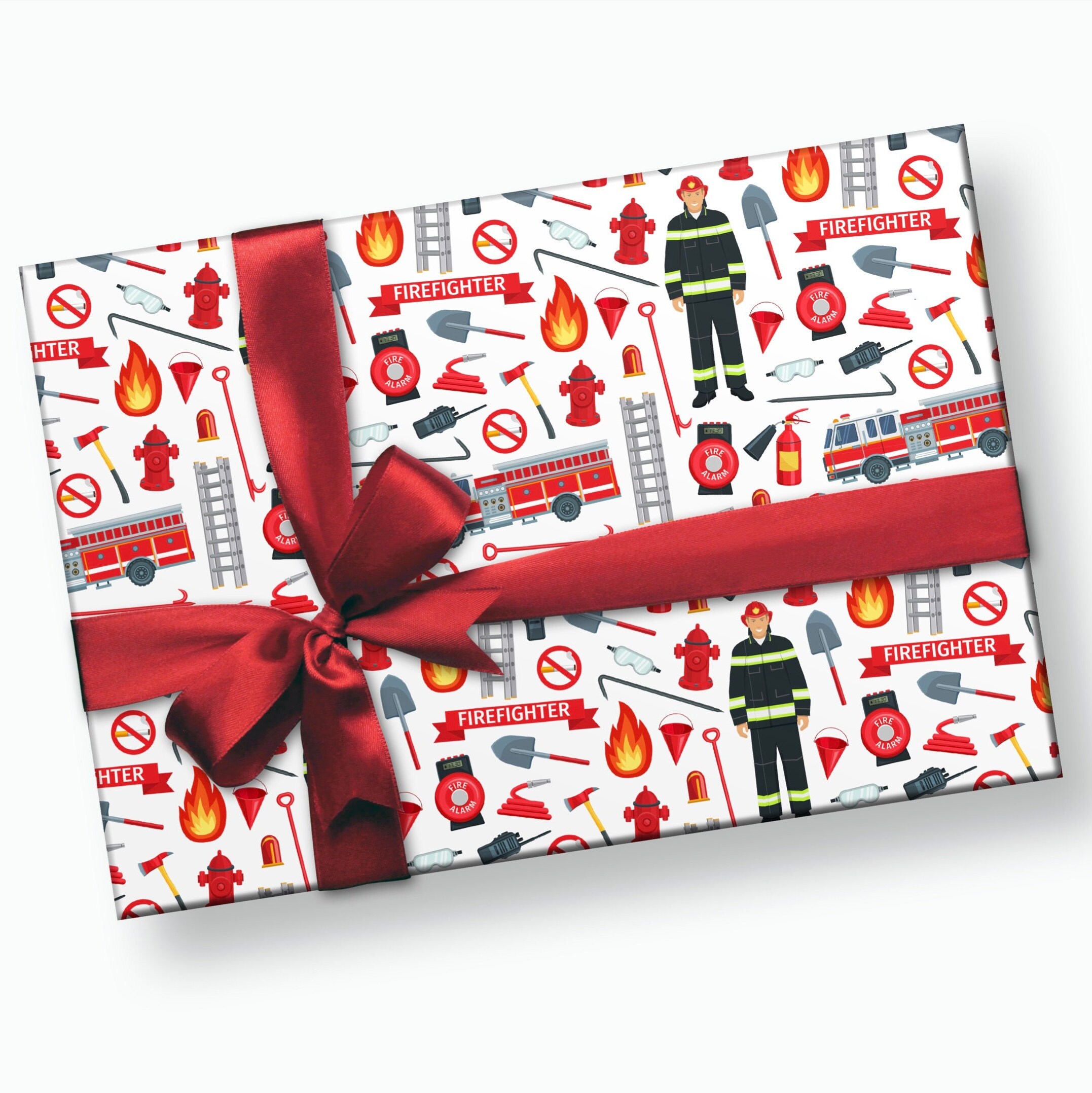 Papier Cadeau Pompier Fête Pompier, Anniversaire Pompier, Retraite,  Décorations Fête Pompier, Papier Cadeau Anniversaire -  France