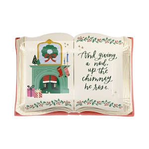 Storybook Holiday Plates - Christmas Paper Plates, Kids Christmas Party Supplies, Holiday Party Decorations, Christmas Paper Tableware