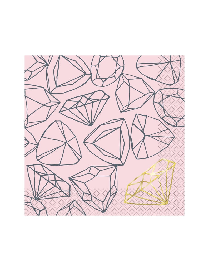 Diamond Ring Shower Decorations Engagement Party Bachelorette Party Napkins Engagement Napkins Bridal Shower Napkins Party Decorations