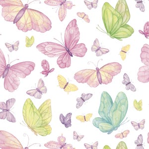 Arkusze do pakowania prezentów z motywem motyli - 30x20 Akwarelowy papier do pakowania prezentów z motywem motyli na urodziny, baby shower lub prezenty wiosenne, Dzień Matki, wieczór panieński