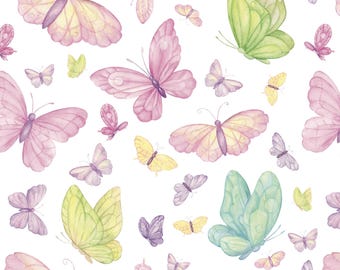 Butterfly Gift Wrap Sheets - 30x20 Watercolor Butterfly Wrapping Paper for Birthday, Baby Shower or Spring Gifts, Mothers Day, Bridal Shower