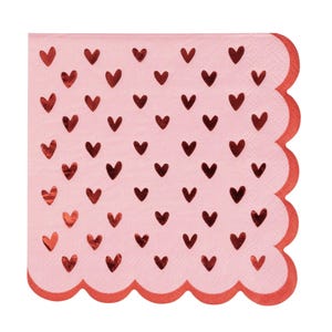 Tovaglioli a forma di cuore rosa - Party Hearty, tovaglioli per San Valentino, articoli per feste di San Valentino, compleanno degli innamorati, festa di Galentines, decorazioni per feste a forma di cuore