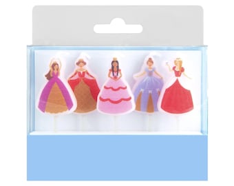 Princess Party Candles - Princess Birthday Candles, Cake Decoration, Cake Topper, Fairytale Party Decorations, Cupcake Toppers, Cake Candles