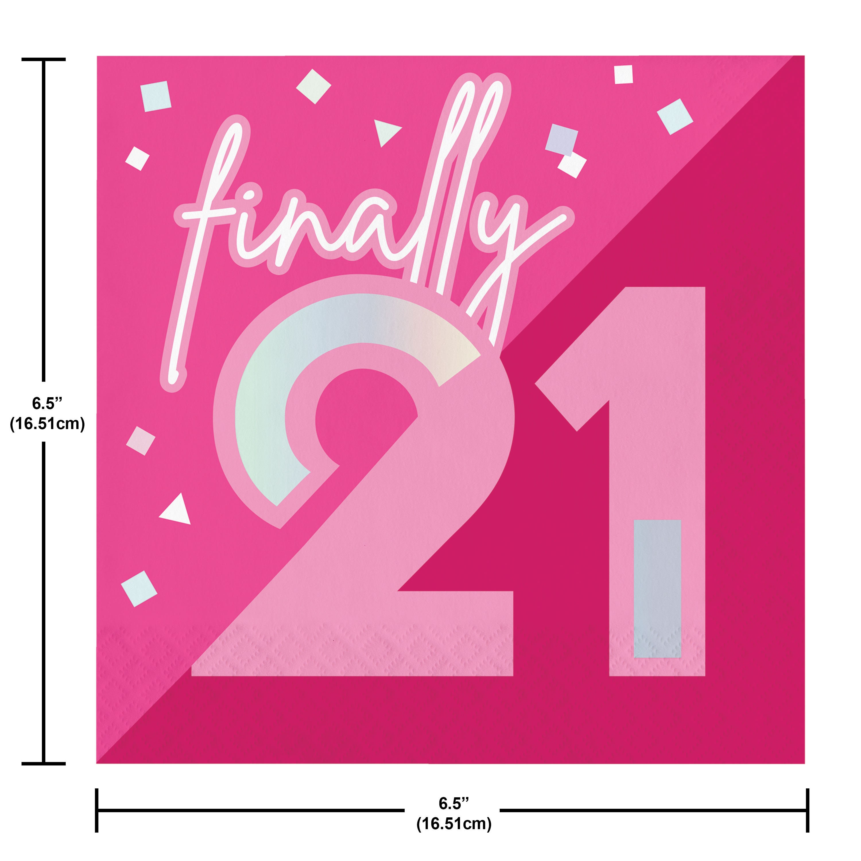 Pink 21st Birthday Supplies - Finally 21, 21st Birthday for Her, Twenty ...