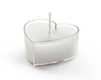 Heart Tea Candles 10ct - Valentines Party Candles, Wedding Candles, Bachelorette Party Supplies, Wedding Favors, Tea Light Heart Candles