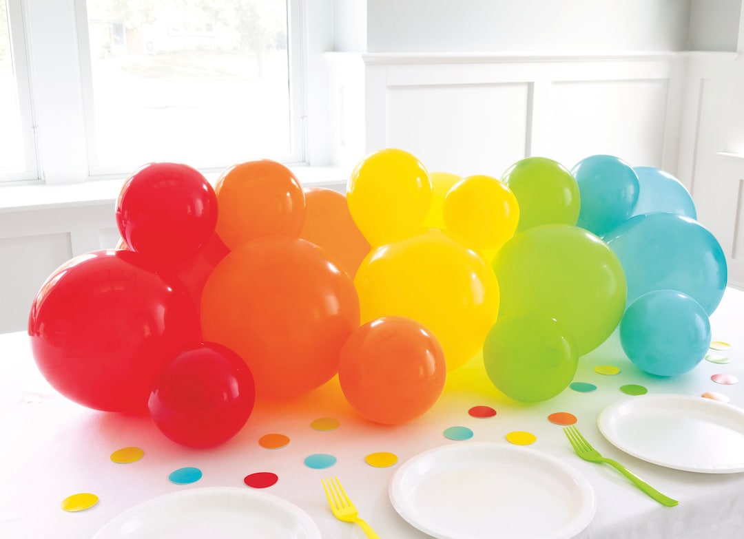 Rainbow Balloon Centerpiece Rainbow Party Decorations, Rainbow Birthday Decorations, Balloon