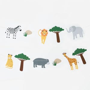 Safari Party Garland - Jungle Birthday Decorations, Safari Party Supplies, Wild One Birthday, Zoo Baby Shower, Safari Birthday, Party Decor