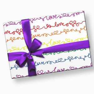 Papel de embrulho de presente de amor - papel de embrulho de casamento, papel de embrulho de presente de chá de panela, papel de casamento, embrulho de presente, presente de festa de noivado, papel de embrulho de arco-íris